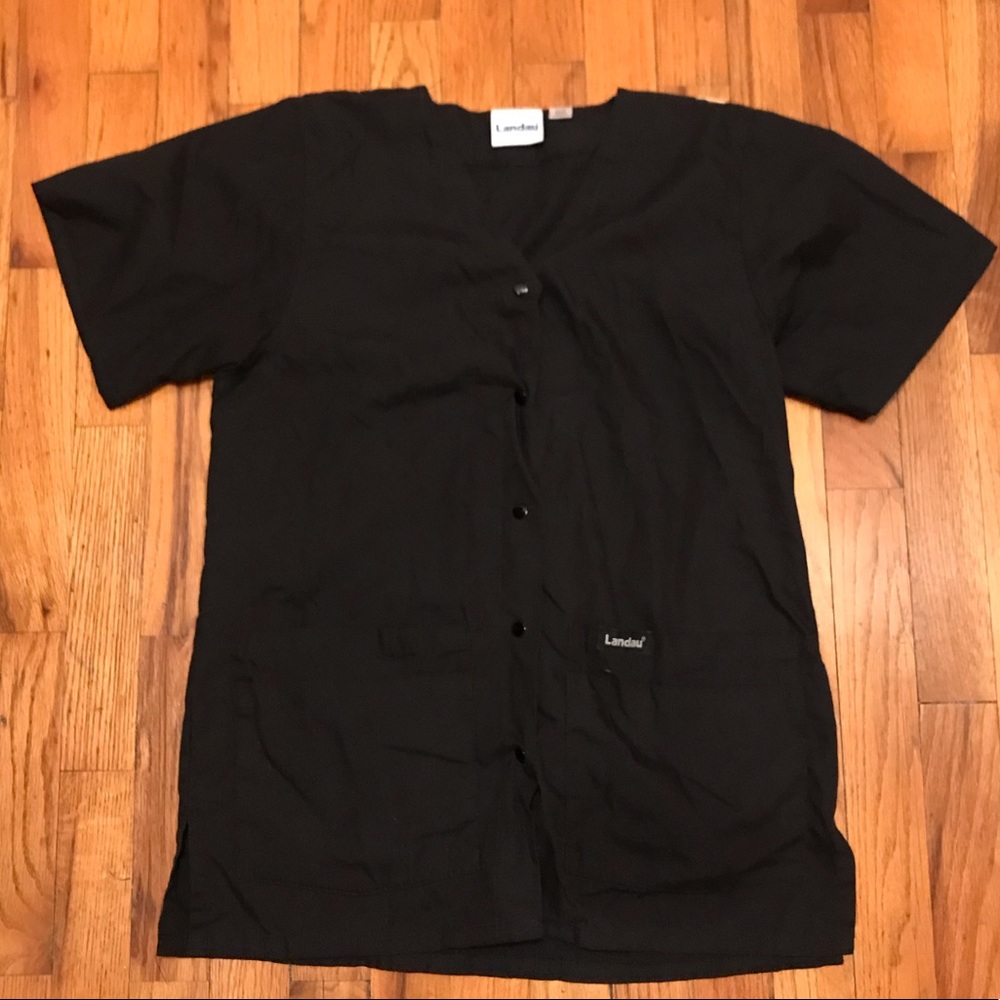 Women’s Button-up Scrub Top Black, Like new